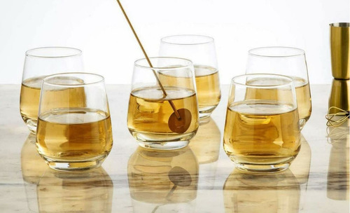 Set Vasos De Vidrio Cristal Viña Vino Bebidas 400ml 6 Piezas Color Transparente
