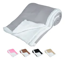Comprar Cobija Super Suave Cobertor Frazada Sherpa Ligera Individual Color Gris Diseño De La Tela Liso