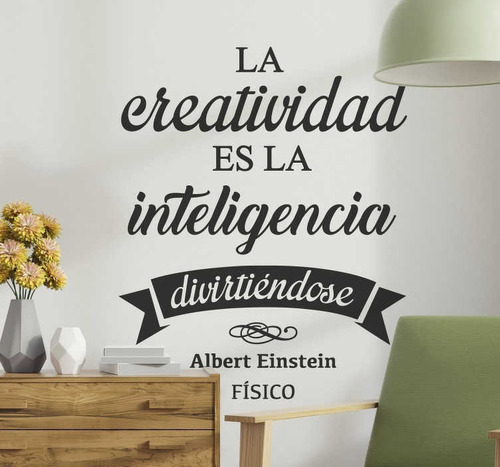 Vinilo Frase Creatividad Einsteinvinil  Nuevos  Pared