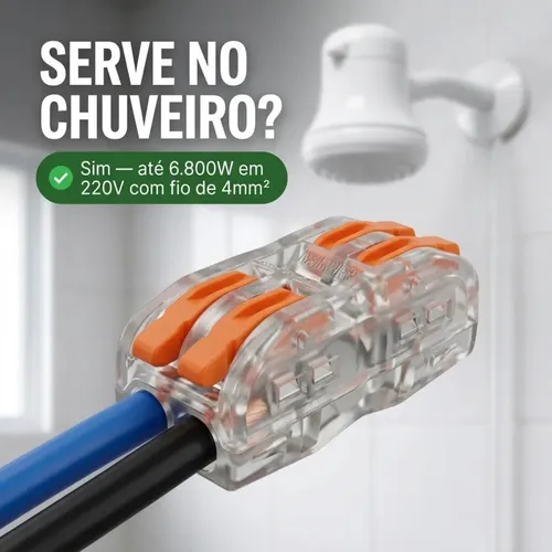 Conector De Fios Emenda Rápida 2 Vias Kit Com 20 Unidades Entrada E Saida: imagem 3