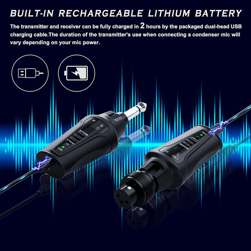 Sistema De Micrófono Inalámbrico Uhf, Adaptador De Micrófono