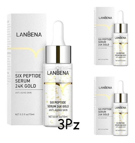 Serum Lanbena 24k Gold 6 Péptidos Hidrata Anti-arruga 3pzs Tipo de piel Normal