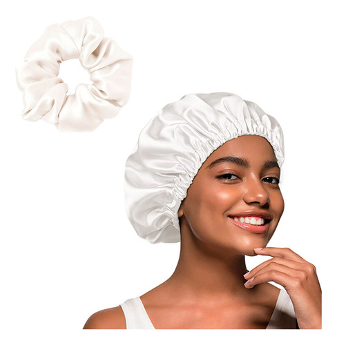 Gorro Y Scrunchie Satín/satén  Cuidado Cabello Antifrizz