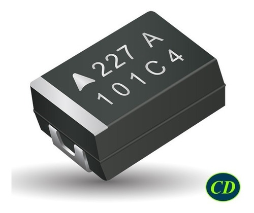 10 Unidades - Capacitor Condensador Tantalio 220uf 6.3v Smd