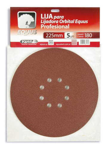 Pack De 5 Lijas Diámetro 225mm Para Lijadora Ingco / Equus