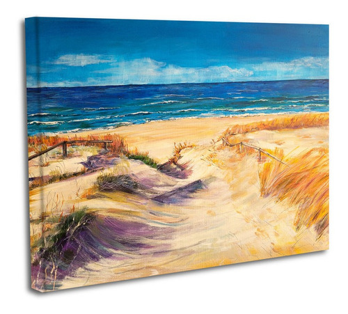 Cuadro Lienzo Canvas 50x60cm Playa Pintura Tipo Oleo Arte