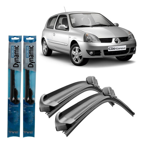 Juego Kit Escobillas Renault Clio 2005 2006 2007 2008 2009