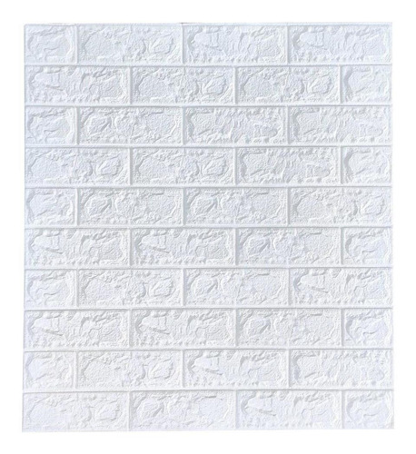 Imagem 1 de 3 de Painel 3d Tijolo Branco Auto Adesivo 70 X 77 Cm
