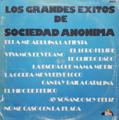 Disco Vinilo - Grandes Éxitos De Sociedad Anonima