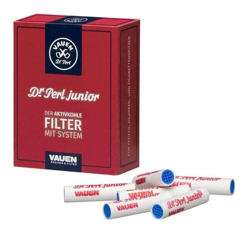 Imagem 2 de 4 de Filtro Para Cachimbo Vauen 9mm Carvão Ativado Caixa 40 Unid.