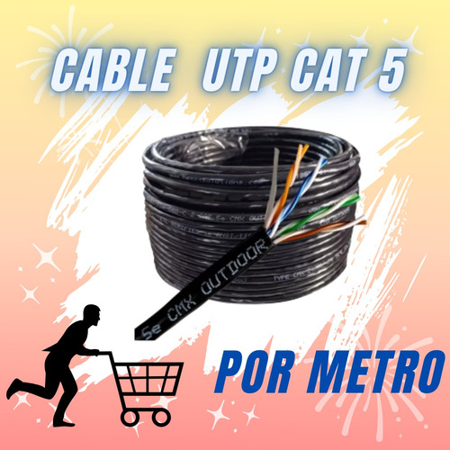 Cable Utp Cat 5 Por Metro. Precio Por 4 M . Para Exterior