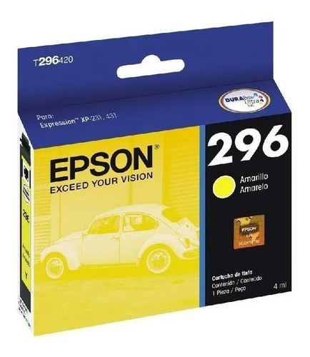 Cartucho De Tinta Epson T296420 296 Amarillo Original 