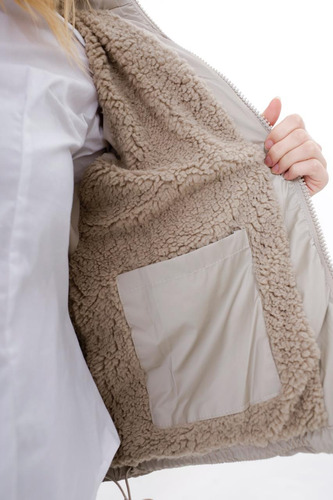 Campera Corderito Mujer Con Capucha