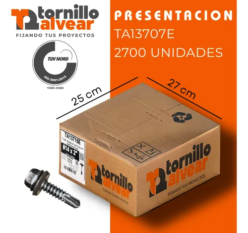 Tornillo Autoperforante Hexagonal 14x1 Mecha X2700u Techo