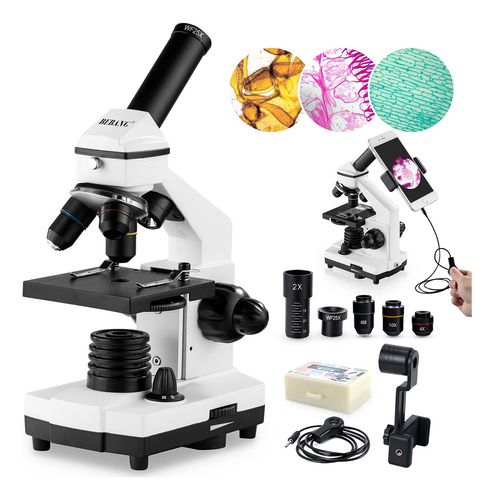Microscopio Compuesto 100-2000x Con Portaobjetos Kit Compl