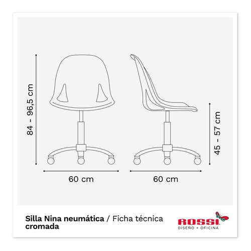 Imagen 2 de 2 de Silla De Escritorio Diseño Nina Juvenil 3 Años De Garantía