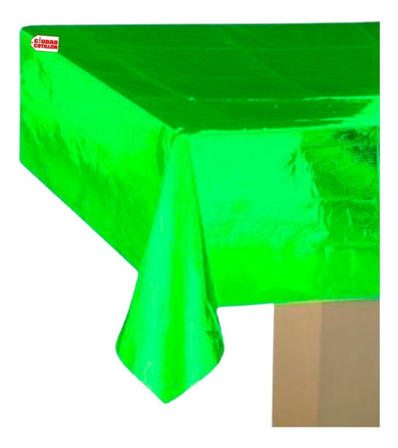 Mantel Metalizado Verde 2,74 X 1,37 Mt - Ciudad Cotillón