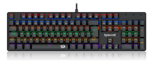 Teclado Redragon Valheim Rainbow Switch Azul K608-r Pt-brown