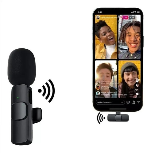 Microfone Para Gravar Videos Podcast Lapela Sem Fio Tipo C