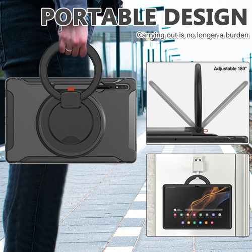 Capa Preta Para Tablet Tpu + Pc Para Samsung Galaxy Tab S10