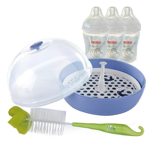 Paquete Esterilizador Nuby 5 Piezas Azul