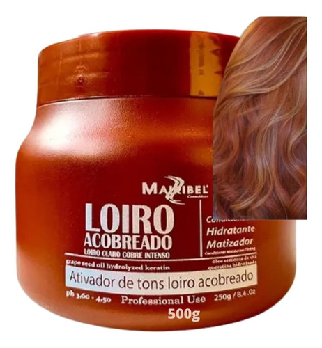  Máscara Matizador Loiro Acobreado 8.44 Mairibel Hidraty 500g