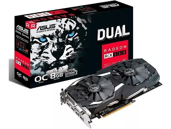 Placa de video AMD Asus Dual Radeon RX 500 Series RX 580 DUAL-RX580-O8G OC Edition 8GB