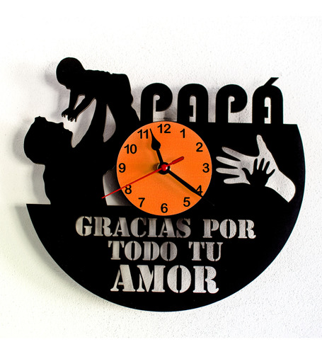 Reloj De Día Del Padre Negro Naranja