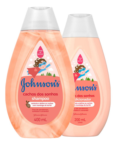  Kit Shampoo E Cond. Johnson's Cachos Dos Sonhos 400ml