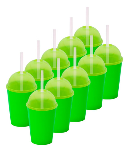 20 Vasos Fiesta Para Bolo- Candy Bar Mini Saturn 12 Oz Verde Limón