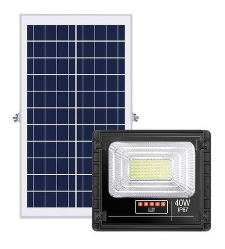 Kit 8 Holofote Refletor 40w A Prova D'àgua Energia Solar Completo Painel Placa P/ Sitio Fazenda Galpão