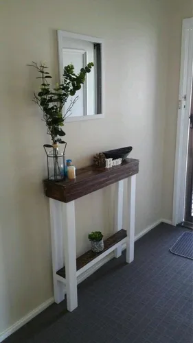 comprar Mesa De Arrime Madera Rústica Blanca Y Nogal