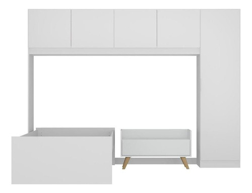 Conjunto Quarto Solteiro Retrô Dublin Multimóveis Mp4033 B/n