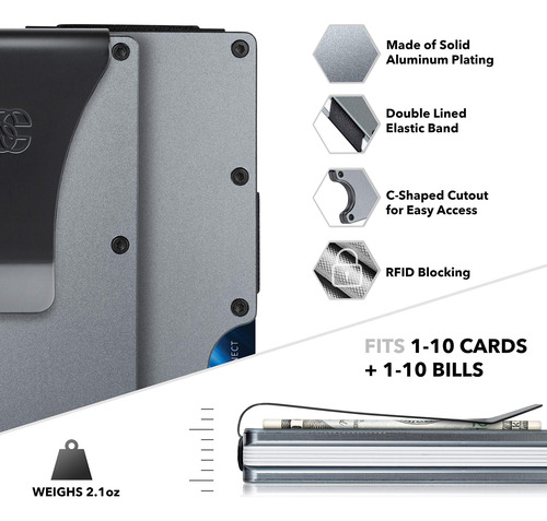 Carteira Suavell Slim Metal Para Homens Com Bloqueio De Rfid