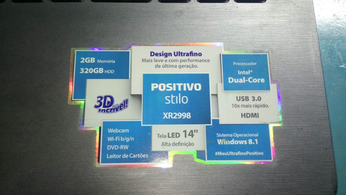 Notebook Positivo Stilo Série Xr2998, 2gb Ram, 320 Hd.