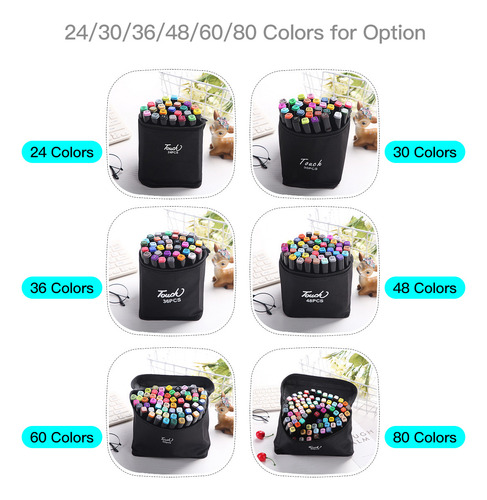 Marker Pen Double Set Supplies Sketching Design Bag For