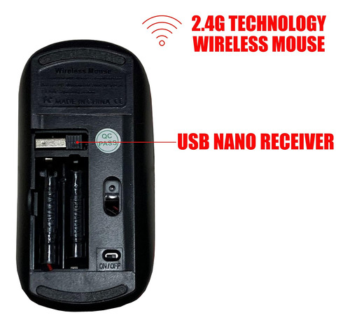 Mouse Inalámbrico Cjcbroes 24g Con Lindo Diseño De Patrón Y