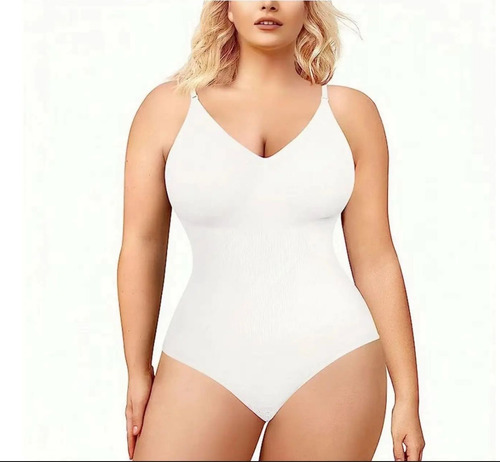 Body Reductor Modelador Faja Abdominal Bretel Regulable Blanco Xl/xxl Abarca Contorno De 90 A 120 Cm