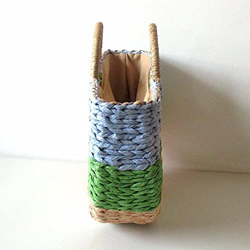 Qtkj Bolso De Paja De Ratán Semicircular Retro Simple Tejido