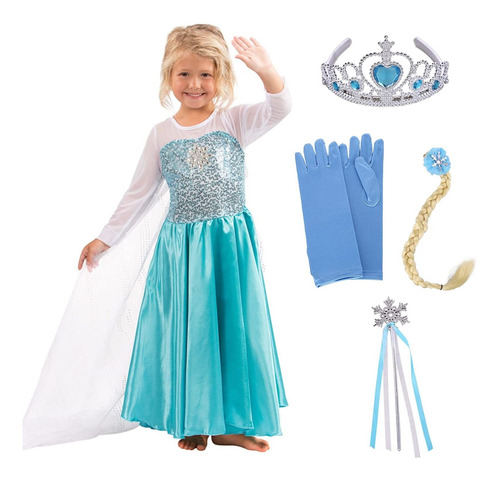Disfraz De Princesa Reina De La Nieve Para Niñas 5 Años Az