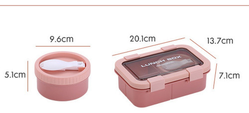 Vianda Hermética Lunch Box C División Y Cubierto Escolar Ofi Marrón
