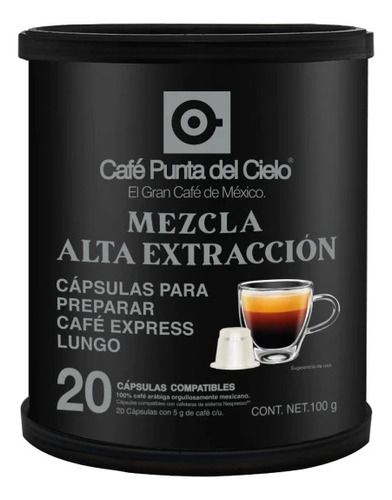 20 Cápsulas Compatibles Express Lungo Mezcla Alta Extracción