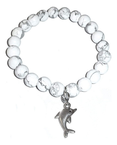 Pulsera Elástica Para Mujer De Piedra Blanca Natural De Howl