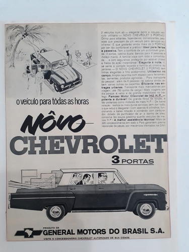 Propaganda Antiga Novo Chevrolet 3 Portas  