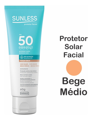 Protetor Solar Facial Sunless Fps 50 - Bege Médio