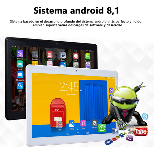 Tableta Mtk6797 Chip 10.1 S10 Rom128gb Y Ram6gb Negro