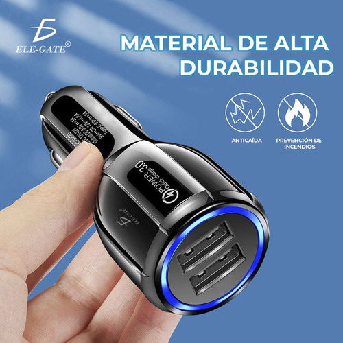 Turbo Cargador Para Auto Carga Rapida Qc 3.0 2 Puertos Usb