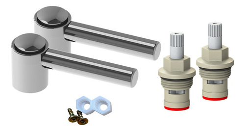 Kit Completo De Reparo Para Torneiras Injetplast C70 Acabamento Cromado Cor Prateado