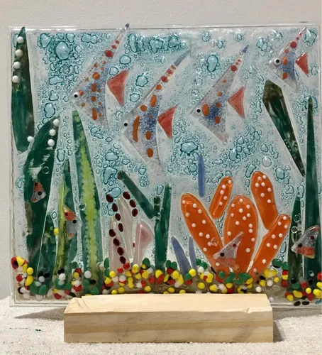 Cuadro Artesanal En Vitrofusion Con Base