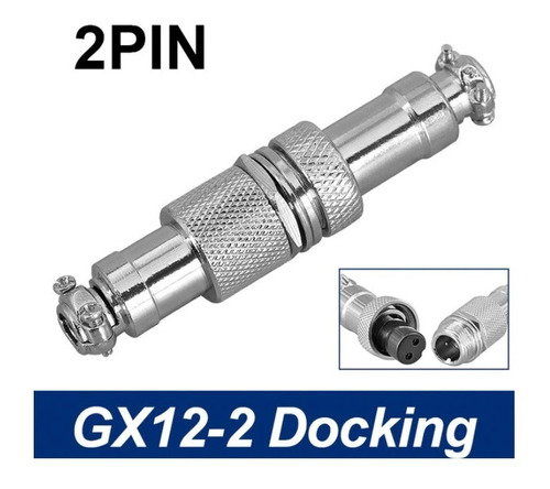 Gx12 Conector Aereo 2pin Docking Circular Rosca 12mm Itytarg